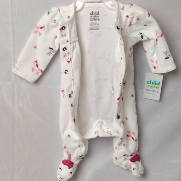 Carter's - Girls - Child of Mine - Newborn One piece sleeper - Pony Design - Picture 6 of 7